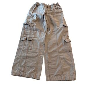 Motel Size Small Women Carge Wide Leg Khaki Tan Brown Pants Y2K Trouser